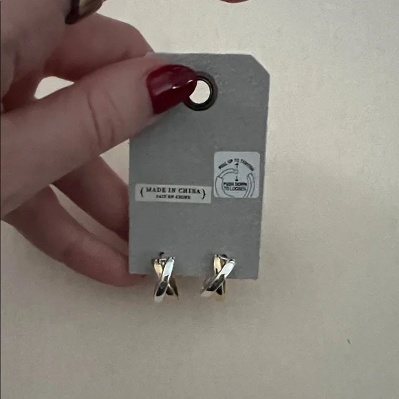 Anthropologie Gold and Silver Hoop Earrings - Picture 3 of 3